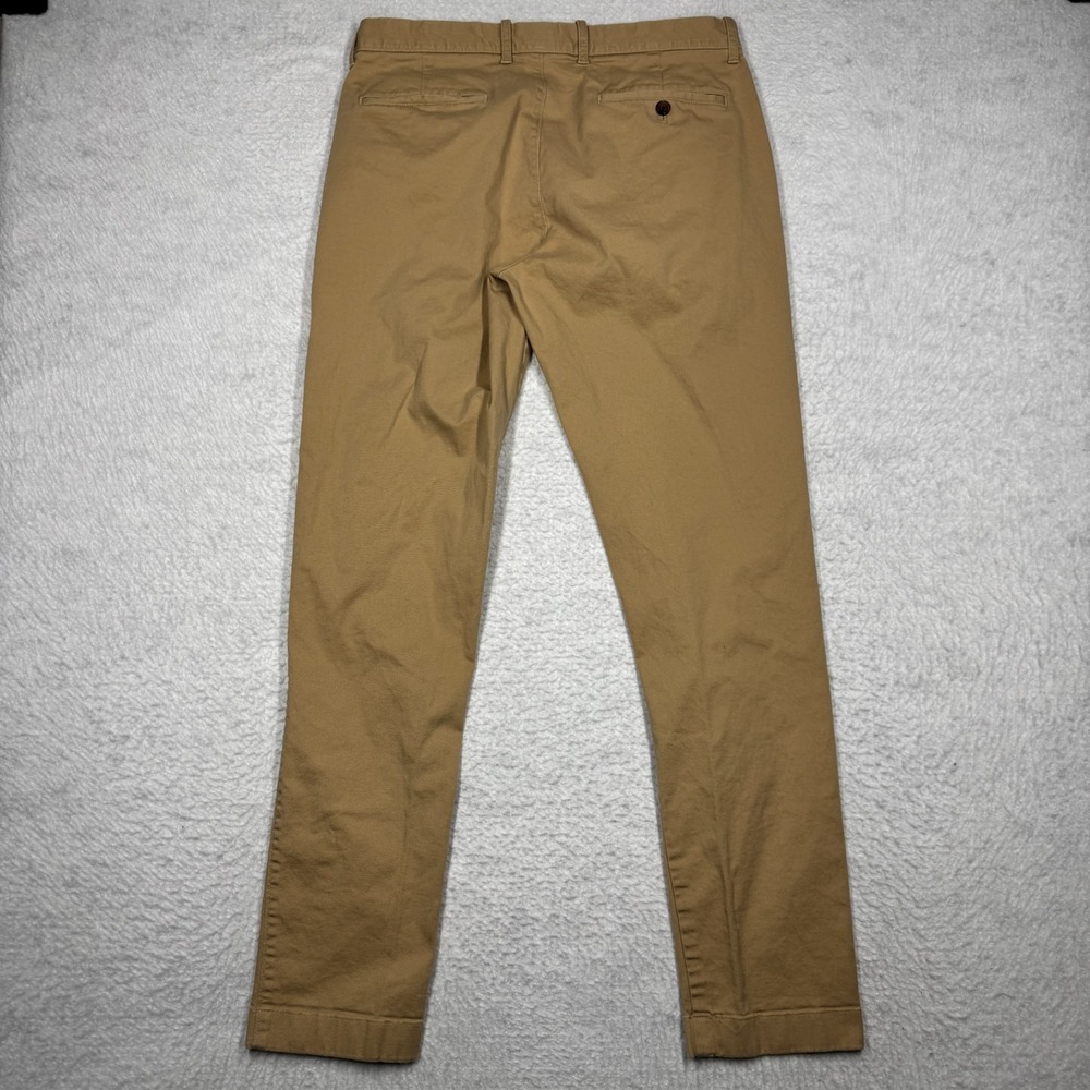 J. Crew Stretch Chino Casual Khaki Beige Straight Leg Pants Men's Size 32x34 - Picture 12 of 14